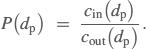 Equation as a ratio of the aerosol concentrations inside and outside the facepiece.